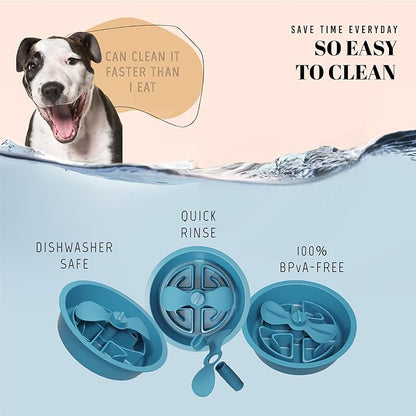 AVERYDAY Slow Feeder Dog Bowls for Large Breed, 2.5 Cups Deep Food Puzzle Bowl with Spinning Slow Feeder Insert, Non-Slip Bottom, Fits for Raised Stand, Hard Maze Design for Medium and Large Dogs