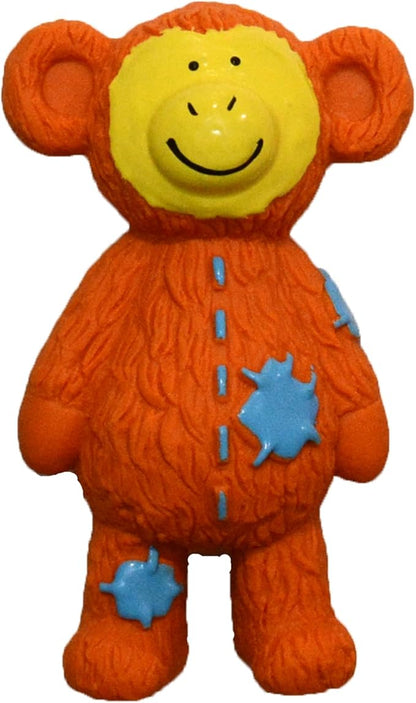 Latex Dog Squeaky Chew Toys Fashion Animals for Medium & Small Dogs (Orange Monkey)