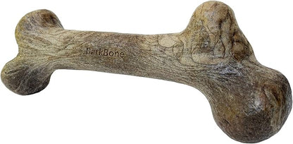 Pet Qwerks Dinosaur BarkBone - Wood Dog Bone for Moderate Chewers - Peanut Butter Flavor - 9.75"