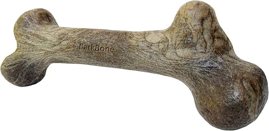 Pet Qwerks Dinosaur BarkBone - Nylon Dog Bone for Aggressive Chewers - Bacon Flavor - 9.75"