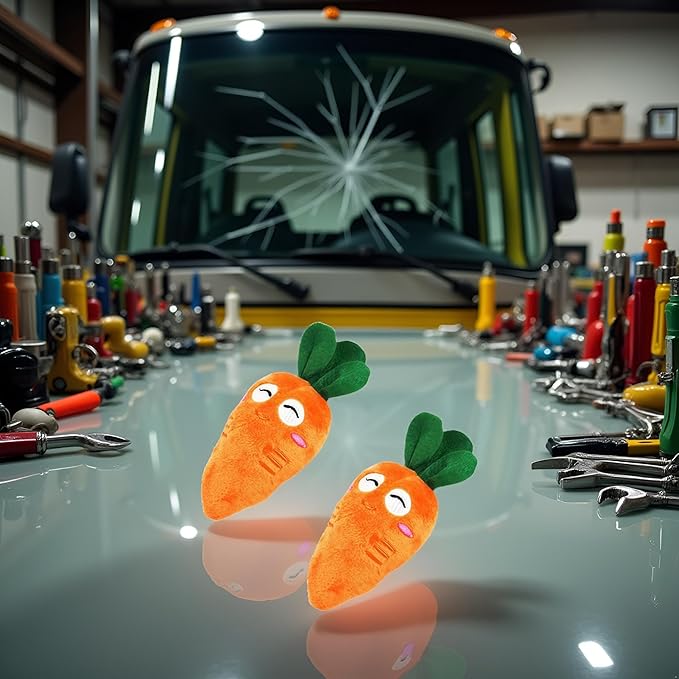 2Pcs Orange Soft Puppy Pet Supplies Cute Carrot Plush Chew Squeaker Sound Squeaky Toys for Dog Cat Birthday Xmas Pet Squeak Toy Gifts