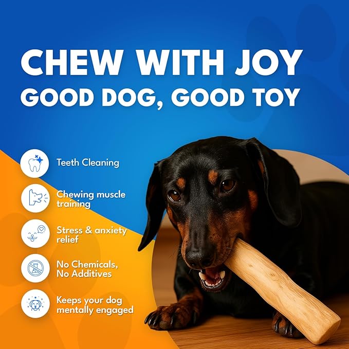 Set 3 of Coffee Wood Dog Chew Toy – Coffee Chew Stick for Medium Dogs - Teeth Cleaning & Stress Relief – Safe, Durable & Eco-Friendly Dog Chew Toy (Medium - Under 55 lbs)