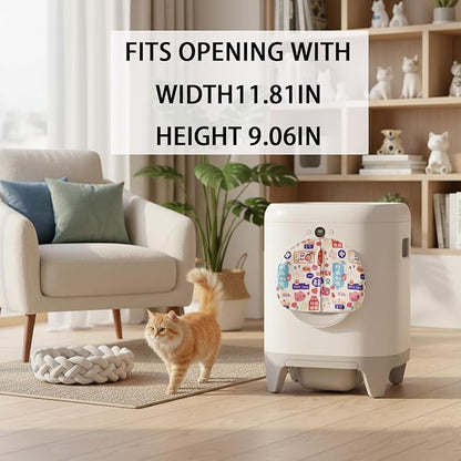 Curtain for Self Cleaning Cat Litter Box,Reduces Cat Litter Bounce, Stops Odors from The Litter Box Self Cleaning (Red)