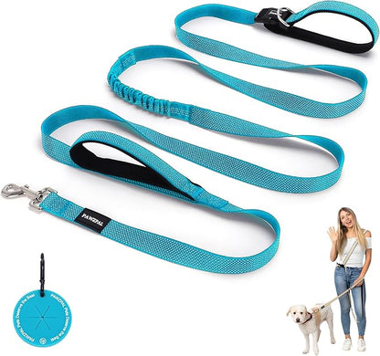 6-8FT Hands Free Dog Leash - Adjustable Waist & Crossbody Belt, Tangle-Free, Reflective Urban Leash for City Walks, Jogging & Daily Use (Sky Blue)