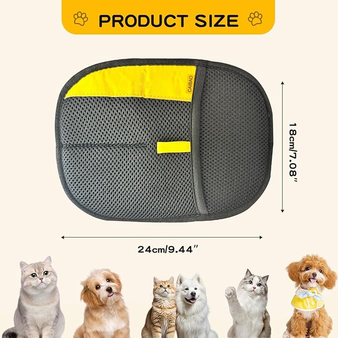 Electrostatic Pet Hair Removal Gloves: Quick Wiping - Reusable & Washable for Sofa Clothing Pet Beds Effortless Cats & Dogs Hair Remover for Busy Pet Owners (1pcs-Black)