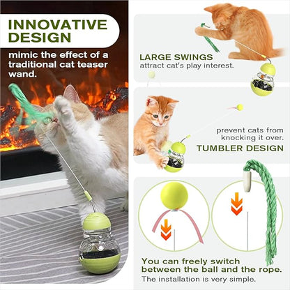 TLKNG Cat Toy for Indoor Cats Wobble Treat Dispenser Ball Kitten Food Dispenser & Puzzle Feeder Balls & Enrichment Toys & Mental Stimulation Interactive Brain Game