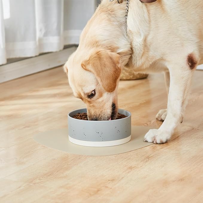Oslo Ceramic Dog Bowl - 6'' Dog Food Water Bowl for Medium and Large Dogs, Heavy Duty Non-Slip Dog Dish, Modern Scandi-Style Stoneware Pet Feeder Bowl, Dishwasher Safe (30Oz, Grey)