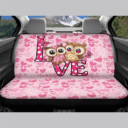 AFPANQZ Owl Hearts Car Backseat Covers Dog Seat Cushion for Rear Seat Non-Slip Soft Car Seat Covers for Dogs, Pet, Kids Seat Cover for Auto Back Seat, Bench Protective Covers