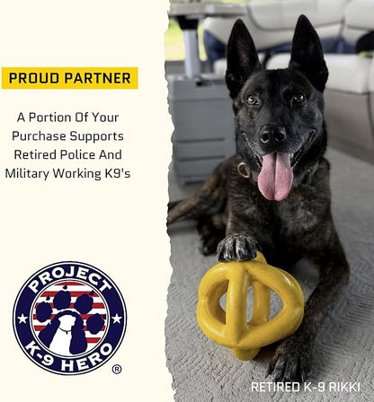 Virtually Indestructible Stick Dog Toy - Lifetime Replacement - Tough Durable Chew Toy for Aggressive Chewers - Safe Non-Toxic Natural Rubber - Chew & Fetch - Med/Large, 8”x2” - Butter Scent