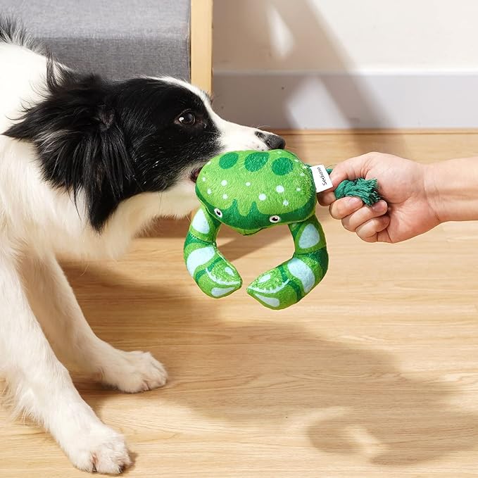 Dog Toys, Dog Plush Toy for Large Breed, Cute Squeaky Dog Toys with Crinkle Paper, Dog Chew Toys for Puppy, Small, Middle, Big Dogs (Crab)