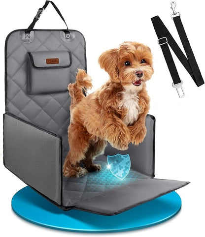 Dog Car Seats for Small Dogs,Detachable Foldable Dog Booster Under 28lbs, Pet Cat Car Seat Travel Bed with Adjustable Straps and Storage Pockets (Grey)