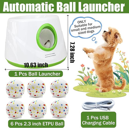 Magicorange Automatic Dog Ball Launcher, Interactive Dogs Balls Thrower for Small and Medium Dogs,Dog Fetch Machine (Dark Green)