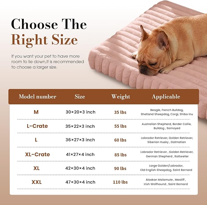 Dog Beds for Extra Large Sized Dog, Orthopedic Pet Bed with Waterproof Lining, Soft Short Plush Surface & Egg Crate Foam, Machine Washable Pet Mat with Removable Cover & Anti Slip Bottom