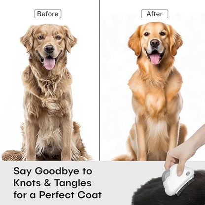 Sinko 3-in-1 Cat Grooming Brush and Deshedding Dog Brush, Short Haired and Long Haired Cat Brush, Dog Brushes for Grooming, 2 Comb Head Included, Effectively Reduces Shedding by up to 96%