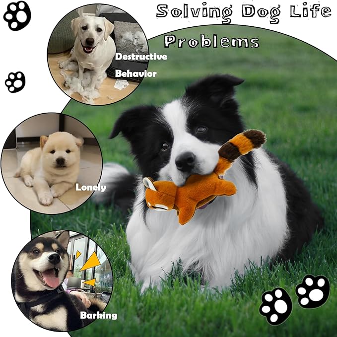 Red Panda Plush Dog Toy Squeaky Toy, Interactive Hide and Seek Replacement Dog Toys for Small & Medium Dogs (3Pcs Squeaky Red Panda)