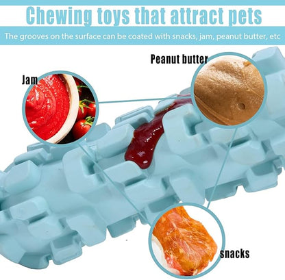 Freezable Dog Toy with 8 - Hour Cooling - Durable Chew Proof Puzzle Feeder for Large Dogs, Portable Outdoor Camping Accessories