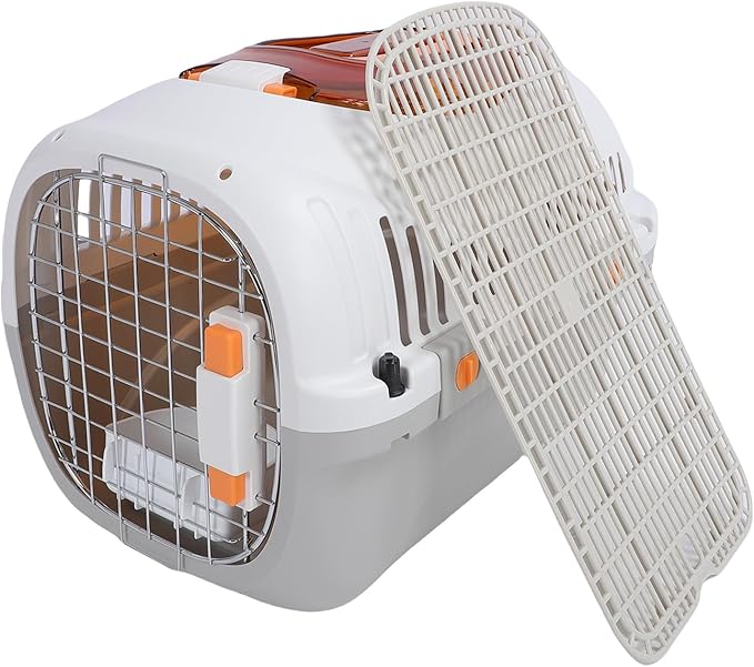 Dog Kennel, Cats Pet Travel Carrier, Airline Friendly, 50.5x32.5x20cm / 19.88x12.8x7.87in, Multiple Vents and Windows, Wire Door Hard Shell Pet Carrier for Home and Travel