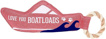 Pavilion - Love You Boatloads - 13" Puppy Dog Toy with Rope Handle K-9 Furry Companion Boat Lake Beach Gift