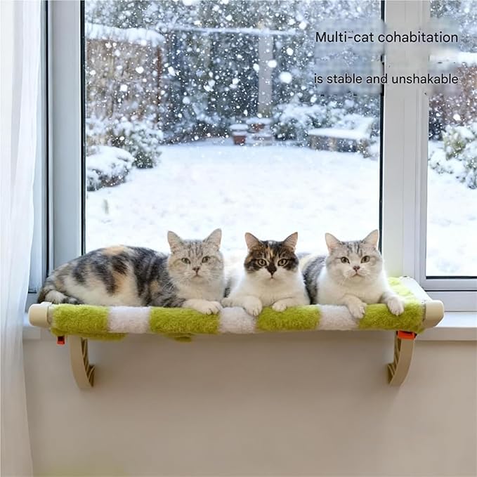 Purrloft Cat Bedside Hammock,Cozy Luxury Purr Loft Bed, Purr Loft Cats Bed & Window Perch Holds up to 50lbs,One-Step Sliding Clamping Slot Adjustment Cat Hammock