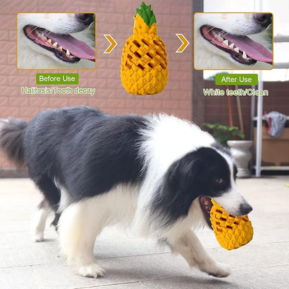 Upgrade Dog Toys for Large Dogs, Dog Chew Toys for Medium Large Dogs to Keep Them Busy,Dogs Dental Chew Clean Dispensing Toys Pineapple Shape Design
