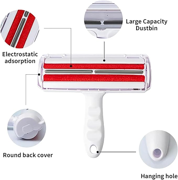Pet Hair Remover - Portable, Reusable Roller - Cat & Dog Hair Remover for Sofa, Bedding, Carpets, Car Seat and Other Furniture