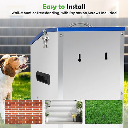 Automatic Dog Feeder,Galvanized Metal Pet Food Station for Indoor & Outdoor Use,50LBS Capacity Automatic Food Dispenser for Small, Medium, and Large Dog