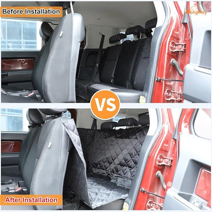 Aunginsy Dog Car Seat Cover for Pets Compatible with Toyota FJ Cruiser 2007-2021 Accessories, Backseat Pet Cover Protector, Second-Row Seat Waterproof Scratch Proof Nonslip Dog Hammock with Side Flap