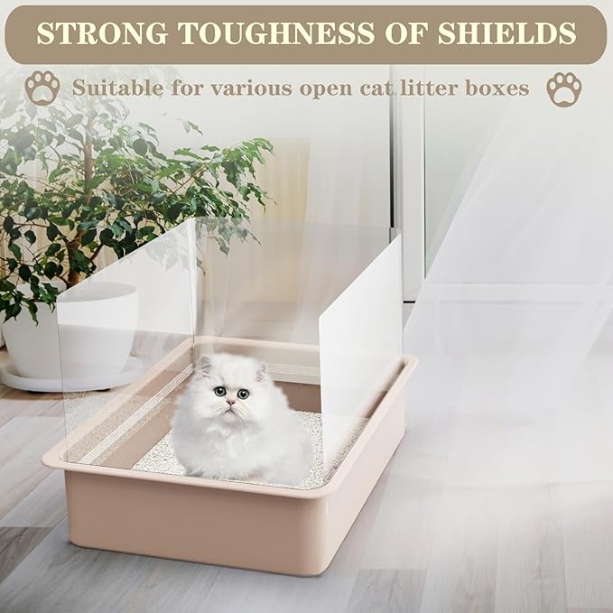 9Pcs Cat Litter Box Pee Shields - Open Top Litter Box Splash Guard Privacy Screen Transparent Easy Clean 14.5 * 11.5in-Box Not Included (9)