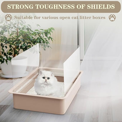 9Pcs Cat Litter Box Pee Shields - Open Top Litter Box Splash Guard Privacy Screen Transparent Easy Clean 14.5 * 11.5in-Box Not Included (9)