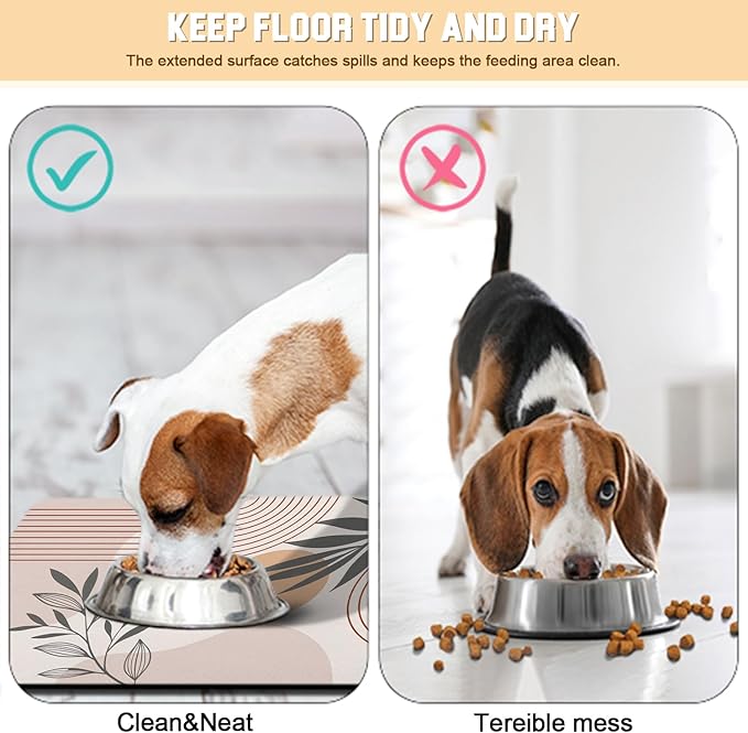 Dog Food Mat for Floors Waterproof Quick Dry Pet Placemat Cat Feeding Bowls Mats for Food and Water, Eco-Friendly Dog Accessories Diatomite Pets Supplies 12" X 20"