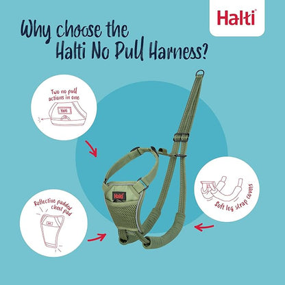 Halti No Pull Harness - Stop Your Dog Pulling on The Leash. Adjustable, Lightweight and Easy to Use. Reflective Dog Training Harness for Large Dogs (Size L, Forest Green)