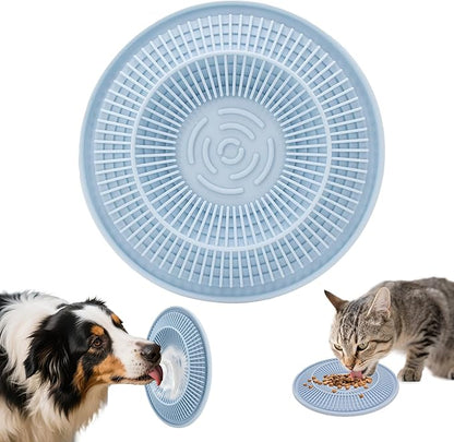 Lick Mat for Dogs and Cats, Slow Feeder Mats with Suction Cups - Bathing, Grooming and Training, Anxiety Relief Feeding Pad,Dishwasher-Safe Blue
