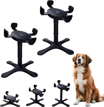 Elevated Adjustable Dog Bowl Feeding Stand, 3 Heights and Tiled Ajudst, Compatible with Moost Feeding Bowls, Great for Medium Large Dogs(2 Pack-C)