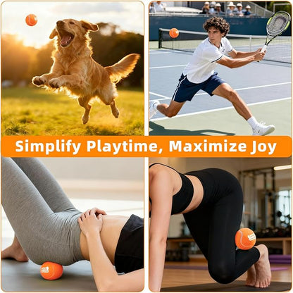 2.5" Dog Tennis Balls 6-Pack Silent Bounce, Tough Rubber Core, Durable Fetch & Training Toys for Indoor/Outdoor Play, for Small Medium Large Dogs (Orange, 6 Pack)