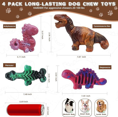 Magicorange 4 Pack Dog Chew Toys for Aggressive Chewers, Nylon Durable Dog Toys, Milk Flavored Tough Chew Toys