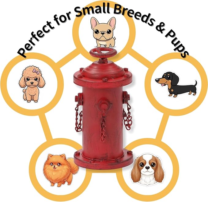 Fire Hydrant for Dogs to Pee On, 7.7" Metal Dog Fake Fire Hydrant Pee Post Red for Indoor Training Outdoor Garden Statue