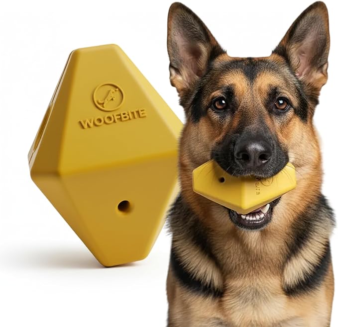 Virtually Indestructible Diamond Dog Toy - Lifetime Replacement - Tough, Durable Chew Toy for Aggressive Chewers - Safe Non-Toxic Natural Rubber - Chew, Tug, Fetch - Med/Large Breed - 5"x4"