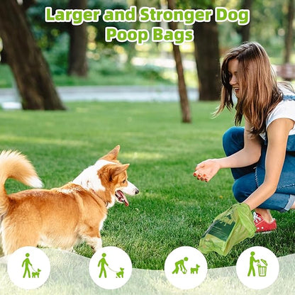 Poop Bags for Dogs, 200 Count Dog Poop Bags with Handles, Extra Thick Strong Leak Proof Doggie Waste Bag for Waste Refuse Cleanup, Outdoor Puppy Walking and Cats Litter