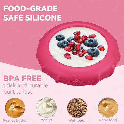 Dog Lick Bowl, Bestalk Wobbly Freeze Bowl Enrichment Feeder for Dogs, Anxiety Relief Lick Mat Puzzle Toy for Distraction, BPA Free Silicone, Dishwasher Safe(Rose,L)