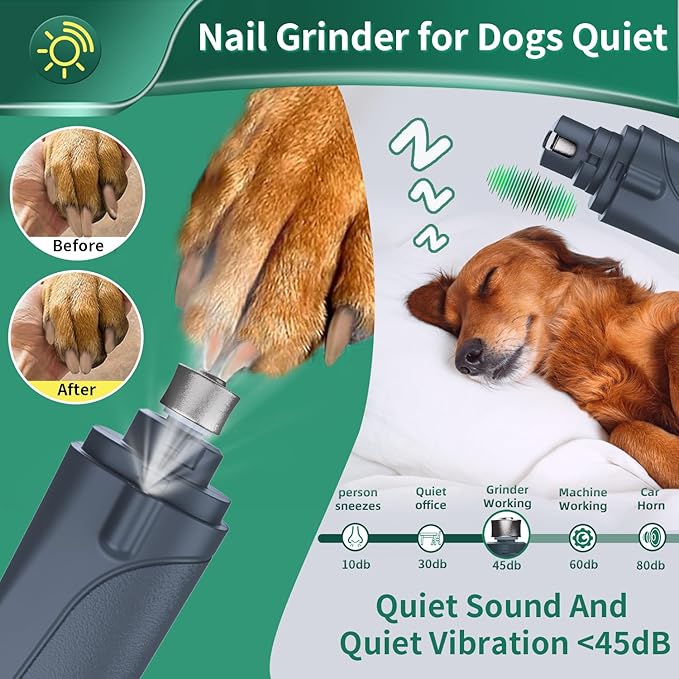 2-in-1 Cat Nail Clippers & Dog Nail Clippers Trimmers for Large Medium Small Dogs Cats Claw Trimmer Quick Sensor and Safety Guard USB Rechargeable with 2 LED Lights Dogs Nail Trimmer