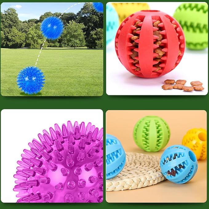 Small Dog Toy Balls, 12 Pcs Rubber Puppy Toy Balls for Ball Launcher, Dog Fetch Balls for Small Breeds 0-15 Lbs