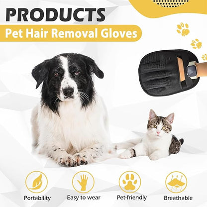 Pet Hair Removal Glove, Upgraded Five-Finger Electrostatic Magic Brush Pet Hair Remover, Reusable Cat & Dog Hair Remover for Couch, Furniture (1PCS)