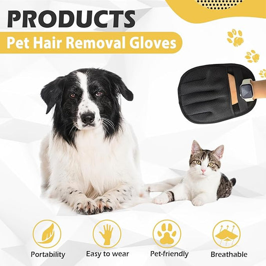 Pet Hair Removal Glove, Upgraded Five-Finger Electrostatic Magic Brush Pet Hair Remover, Reusable Cat & Dog Hair Remover for Couch, Furniture (1PCS)
