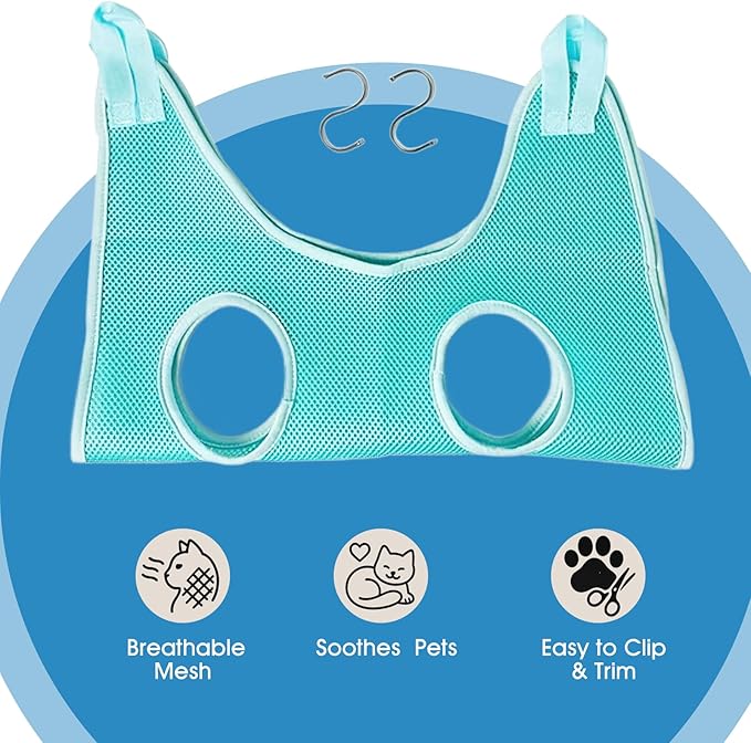 Dog Grooming Hammock for Small Dogs Cat, Relaxation Pet Nail Clipper Hammock, Restraint Dog & Small Animal, Dog Sling for Nail Trimming with Nail Clippers/Trimmer, Nail File, Pet Comb