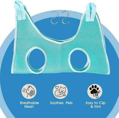 Dog Grooming Hammock for Small Dogs Cat, Relaxation Pet Nail Clipper Hammock, Restraint Dog & Small Animal, Dog Sling for Nail Trimming with Nail Clippers/Trimmer, Nail File, Pet Comb
