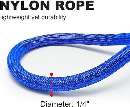 Small Dog Leash, 1/4" by 6/8/10 FT Lightweight Strong Nylon Rope Leash, Bright Classic Leasd for Small Pets/Puppy/Cat (8ft, Dark Blue)
