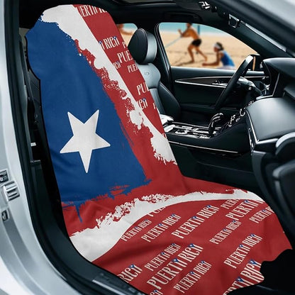 SEANATIVE Car Seat Towel Cover, Universal Car Seat Cover and Changing Towel, Super Absorbent Transition & Seat Wrap, Ideal for Gym Swimming Surfing Running, Puerto Rico Flag Print