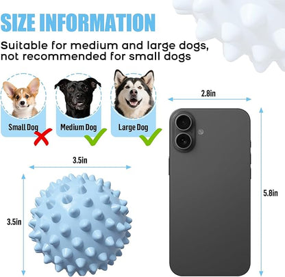 Apasiri Interactive Dog Balls for Aggressive Chewers: Indestructible Bacon-Flavored Squeaky Balls for Dogs, 3.5-Inch Tough Durable Dog Toys Rubber Spiky Dog Ball Toy for Medium & Large Dogs, Dog Gifts