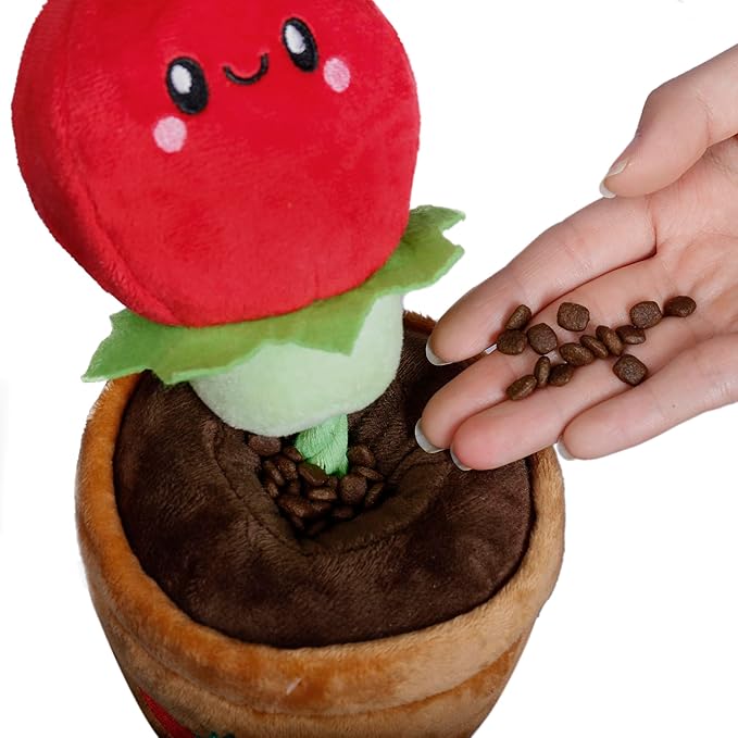 Territory Interactive Play Plush Treat-and-Tug Reward Toy for Dogs, Tomato