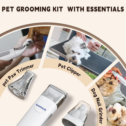 Dog Grooming Vacuum & Kit, 15 Pet Grooming Tools, Max 11 Kpa, 2 L Capacity, Pet Groomer for Dogs/Cats/Home